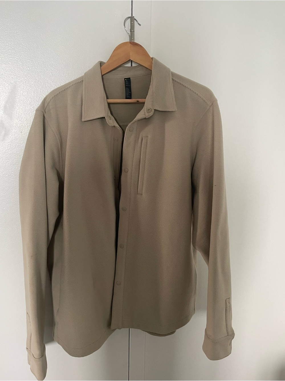 Zella Men's Tan Lightweight Button-Up Shirt Jacket